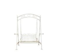 Biscottini Dondolo Altalena da Giardino 2 posti 220x198x100 cm - Panchina Divanetto in ferro - Panca Giardino per Esterno in ferro battuto anticato - Sedia a dondolo da Giardino Esterno