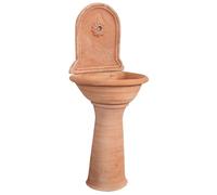Biscottini Fontana a muro invecchiata in terracotta toscana a base piccola 100% Made in Italy interamente Lavorata a Mano