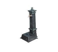 BISCOTTINI Fontana da giardino a colonna 77x37x30 cm - Fontana in ghisa con rubinetto finitura anticata - Fontana da terra esterno - Fontanelle da giardino con griglia di scarico - Fontana in ferro