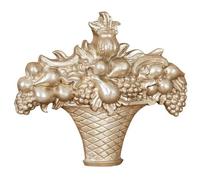 Biscottini - Fregio Cesto Frutta In Legno Finitura Argento Anticato Made In Italy - L38xPR7xH40 - fruttiera - finitura argento anticato - legno - made in Italy