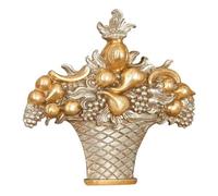 Biscottini - Fregio Cesto Frutta In Legno Finitura Argento E Oro Made In Italy - L56xPR8xH57 - fruttiera - finitura argento e oro - legno - made in Italy