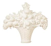 Biscottini - Fregio Cesto Frutta In Legno Finitura Bianco Anticato Made In Italy L38xPR7xH40 - Fregi Finitura bianco anticato made in Italy