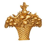 Biscottini FREGIO CESTO FRUTTA IN LEGNO FINITURA FOGLIA ORO ANTICATO MADE IN ITALY