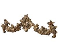Biscottini - Fregio Decorativo - L42xPR3,5xH12 Cm - Arredamento Casa - Oro Anticato - Decorazioni Da Parete In Legno