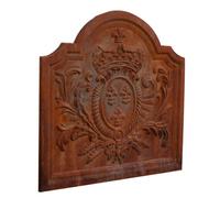 Biscottini Frontone con stemma 47x2x46 cm | Piastra per camino funzionale e decorativa | Frontone camino in ghisa