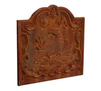Biscottini Frontone con Stemma 48x3x46,5 cm | Piastra per Camino Funzionale e Decorativa | Frontone Camino in ghisa