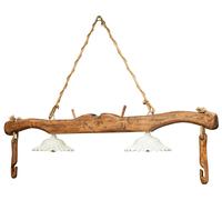 Biscottini Giogo lampadario in legno massello di tiglio finitura noce .Made in Italy