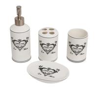 BISCOTTINI INTENATIONAL ART TRADING Set da Bagno, Bianco, L15,5xPR11,5xH3,5, 4 unità