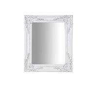 Biscottini INTERNATIONAL ART TRADING Specchio da parete 33x26x3 cm Made in Italy/Specchio shabby legno bianco/Specchio barocco/Specchio per bagno rettangolare