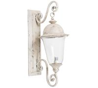 Biscottini Lampada applique a muro elettrificata in ferro battuto finitura bianca anticata L28xPR20xH54,5 cm