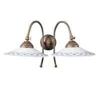 Biscottini Lampada applique a muro style Country in fusione di ottone invecchiato L42XPR28XH26 cm Made in Italy