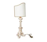 Biscottini Lampada da scrivania 45x18x18 cm - Abat jour da comodino shabby chic - Lampada da scrivania vintage in legno - Lampada da tavolo legno vintage
