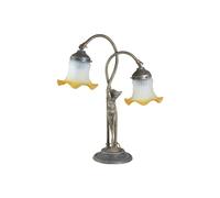 Biscottini Lampada da scrivania due luci 12x36x42 - Lampada da comodino - Abat jour da comodino - Lampada da tavolo - Bajour comodino per camera da letto