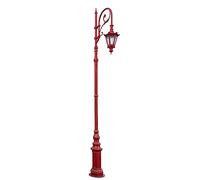 Biscottini Lampione luci da Esterno Giardino 80,5x37,5x407,5cm - Lampioni da Giardino Esterno in ghisa e Ferro - Lampione Esterno Rosso - Palo per lampione