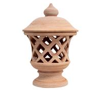Biscottini Lanterna Terracotta 100% made in Italy interamente lavorata a mano al tornio Porta candele per la casa L30XPR30XH46 CM
