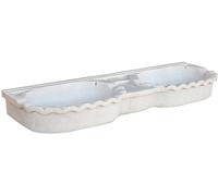 Biscottini Lavabo Due Buche Marmo Bianco 130x41x15 Vasca Bagno Esterno Fontana
