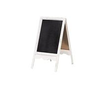 Biscottini Lavagna Cavalletto da Terra Bifacciale - Espositore Pubblicitario con Cornice in Legno Finitura Bianca Anticata per Esterno e Interno - L 50 x PR 6 x H 95 cm, Multicolore
