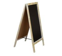 Biscottini Lavagna in ardesia e legno 100x50x4,5 cm - Cavalletto porta menu per esterno e interno - Espositore Ristorante - Lavagna bifacciale