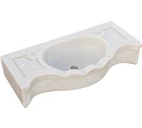 Biscottini Lavandino in marmo bianco L70xPR33xH17 cm Vasca realizzata completamente