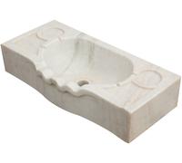 Biscottini Lavandino smerlato in marmo bianco L60xPR30xH14 cm Vasca smerlata realizzata