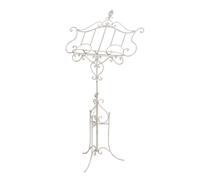 Biscottini Leggio da terra in ferro battuto pieno finitura bianca anticata L85xPR50xH140 cm