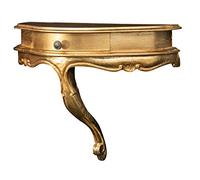 Biscottini - Mensola A Muro In Legno Finitura Foglia Oro Anticato - L50xPr24xH40 Cm - Piattaia In Legno Da Parete - Made In Italy - Mensola