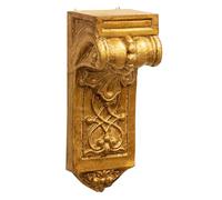 Biscottini Mensola a Muro in Legno Finitura Oro Anticato L9,5xPR8,5xH24 Anticato Made in Italy - Mensola da parete - Scaffale liberty