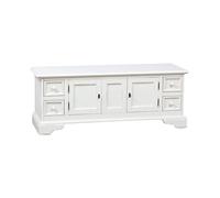 Biscottini Mobile tv legno massello 152x50x55 cm | Mobile porta tv soggiorno e camera da letto | Mobile per tv con ante e cassetti