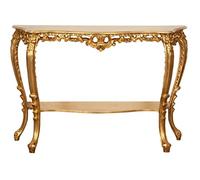 Biscottini Mobiletto ingresso barocco 132x90x36 cm artigianale Made in Italy | Consolle ingresso in legno con finitura foglia oro anticata