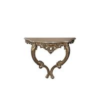 Biscottini Mobiletto ingresso barocco 72x62x26 cm artigianale Made in Italy | Consolle ingresso in legno con finitura foglia argento anticata