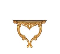 Biscottini Mobiletto ingresso barocco 72x62x27 cm artigianale Made in Italy | Consolle ingresso in legno con finitura oro anticata