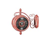 Biscottini Orologio da Parete Vintage 40x38x16 cm | Orologio Stazione ferroviaria | Orologio da Parete Cucina in Ferro | Orologi Cucina bifacciali