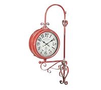 Biscottini Orologio da Parete Vintage 97x47x19 cm - Orologio Stazione ferroviaria - Orologio da Parete Cucina in Ferro Bianco - Orologi Cucina bifacciali