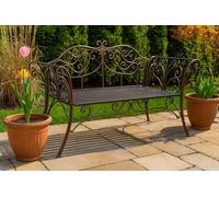 Biscottini Panca da Giardino - Panchina da Esterno - Divanetto in Ferro Bronzato - Panchina da Giardino 135x50x92 cm - Panche da Giardino in Metallo - Seda 2 Posti - Panchine Ghisa