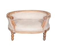 Biscottini Panchetto stile luigi XVI 75x53x42 cm | Piccola poltrona barocca in faggio | Sgabello barocco | Pouf con schienale | Pouf barocco