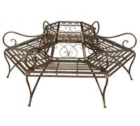 Biscottini Panchina ad albero in ferro battuto finitura ruggine anticata L153xPR153xH86 cm