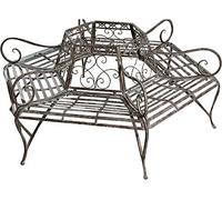 Biscottini Panchina albero ferro battuto 153x86x153 cm | Panchina da giardino in ferro| Divanetto da esterno | Panchine da esterno in ghisa| Panca da giardino in metallo rotonda