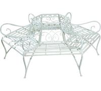 Biscottini Panchina albero ferro battuto 153x86x153 cm | Panchina da giardino in metallo | Divanetto da esterno | Panchine da esterno in ferro | Panca da giardino in ghisa rotonda