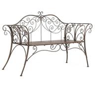 Biscottini Panchina da esterno 133x49x90 cm - Panchina da giardino in ferro - Panca da esterno in metallo 2 posti - Divanetto in ferro Bronzato - Panchine da esterno - Sedia portico - Panchina ghisa