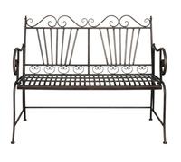 Biscottini Panchina da esterno 133x58x94 cm - Panchina da giardino in ferro - Panca da esterno in metallo 2 posti - Divanetto in ferro Bronzato - Panchine da esterno - Sedia portico - Panchina ghisa