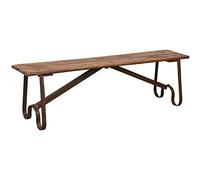 Biscottini Panchina da esterno 153x40x46 cm | Panchina in ferro e legno di teak | Panchina da giardino e ingresso | Panca da esterno