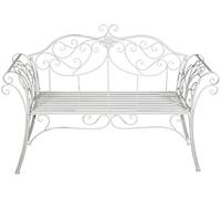 Biscottini Panchina da esterno ferro 133x49x90 cm - Panca da esterno arredo giardino - Panchina in metallo da giardino 2 posti - Divanetto in ferro bianco - Sedia portico - Panchina ghisa