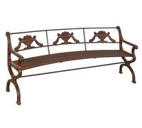 Biscottini Panchina da esterno ferro 205x64x85 cm - Panca da esterno arredo giardino - Panchina da giardino in metallo 3 posti - Divanetto in ferro anticato - Sedia Panchina ingresso ghisa