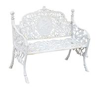 Biscottini panchina da Esterno in ghisa 105x43,5x90 cm - Panchina da Giardino Bianca Anticata - Panchine da Giardino da Esterno