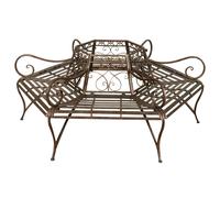 Biscottini Panchina albero ferro battuto 153x86x153 cm | Panchina da giardino in ferro| Divanetto da esterno | Panchine da esterno in ghisa| Panca da giardino in metallo rotonda