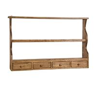 Biscottini Piattaia mensola da muro legno 107,5x18,5x68 cm | Mensola cucina da muro finitura naturale | Scaffale a muro Made in Italy