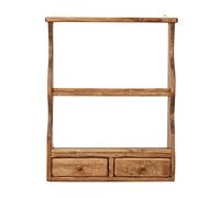 Biscottini Piattaia mensola da muro legno 68,5x20x53,5 cm | Mensola cucina da muro finitura naturale | Scaffale a muro Made in Italy