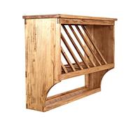 Biscottini Piattaia mensola da muro legno 80,5x28x60,5 cm | Mensola cucina da muro finitura naturale | Scaffale a muro Made in Italy