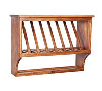 Biscottini Piattaia mensola da muro legno 80,5x28x60,5 cm | Mensola cucina da muro finitura naturale | Scaffale a muro Made in Italy
