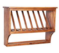 Biscottini Piattaia mensola da muro legno 80x28x60 cm | Mensola cucina da muro finitura naturale | Scaffale a muro Made in Italy